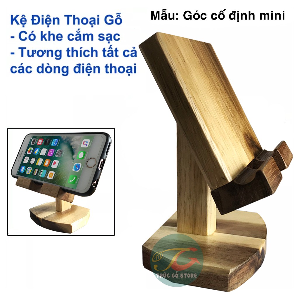 Giá đỡ điện thoại bằng gỗ, kệ điện thoại bằng gỗ dễ dàng gấp gọn bỏ túi tiện lợi - loại 1 góc xoay | BigBuy360 - bigbuy360.vn
