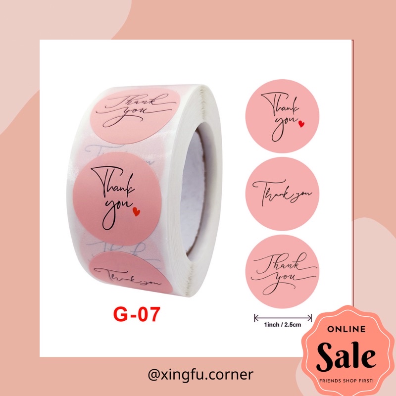 Cuộn 500 Nhãn Dán Cảm Ơn Stickers Thank You