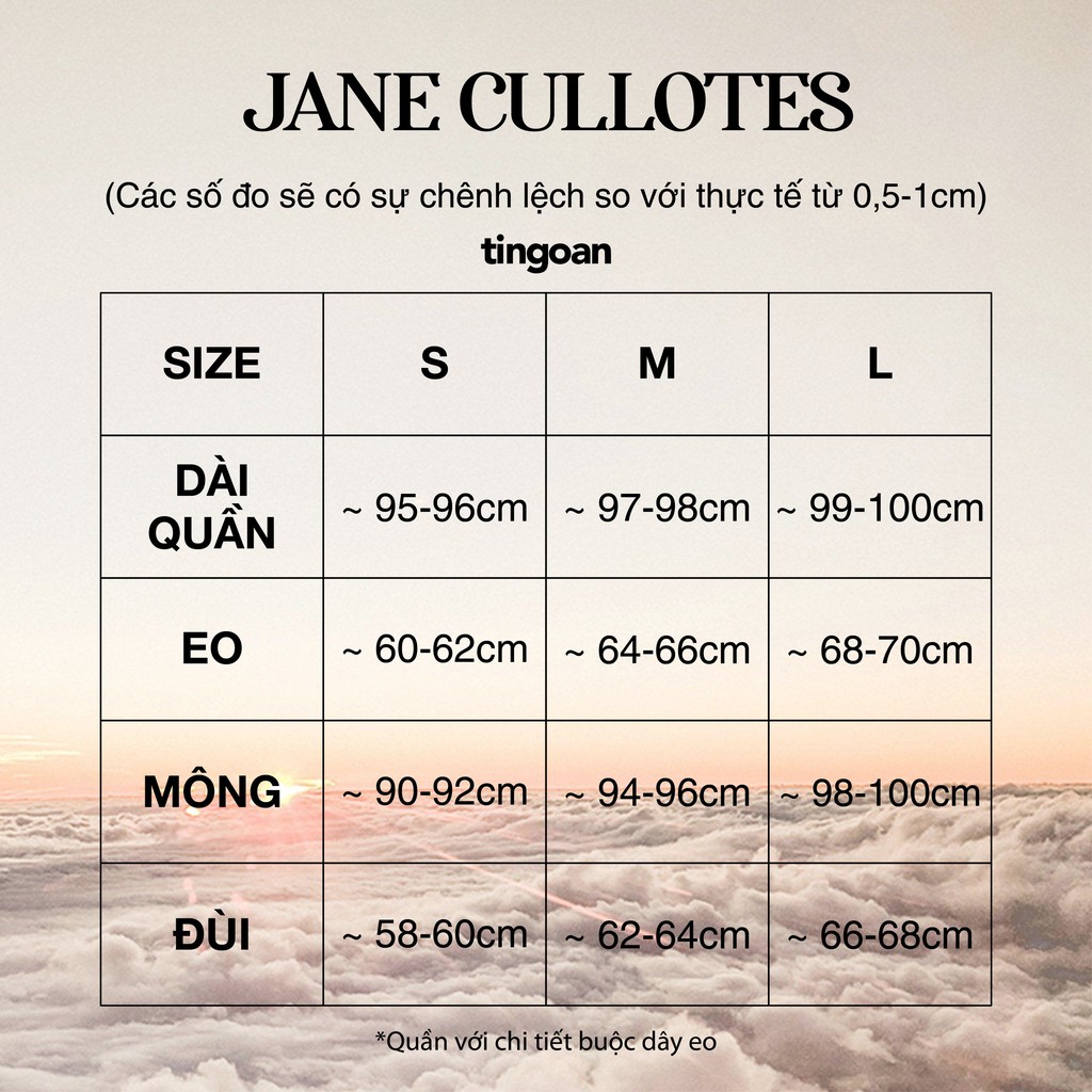 TINGOAN® - Quần dài ống xuông rộng chiết ly buộc dây eo chống nhăn trắng tingoan JANE CULOTTES v2/WH