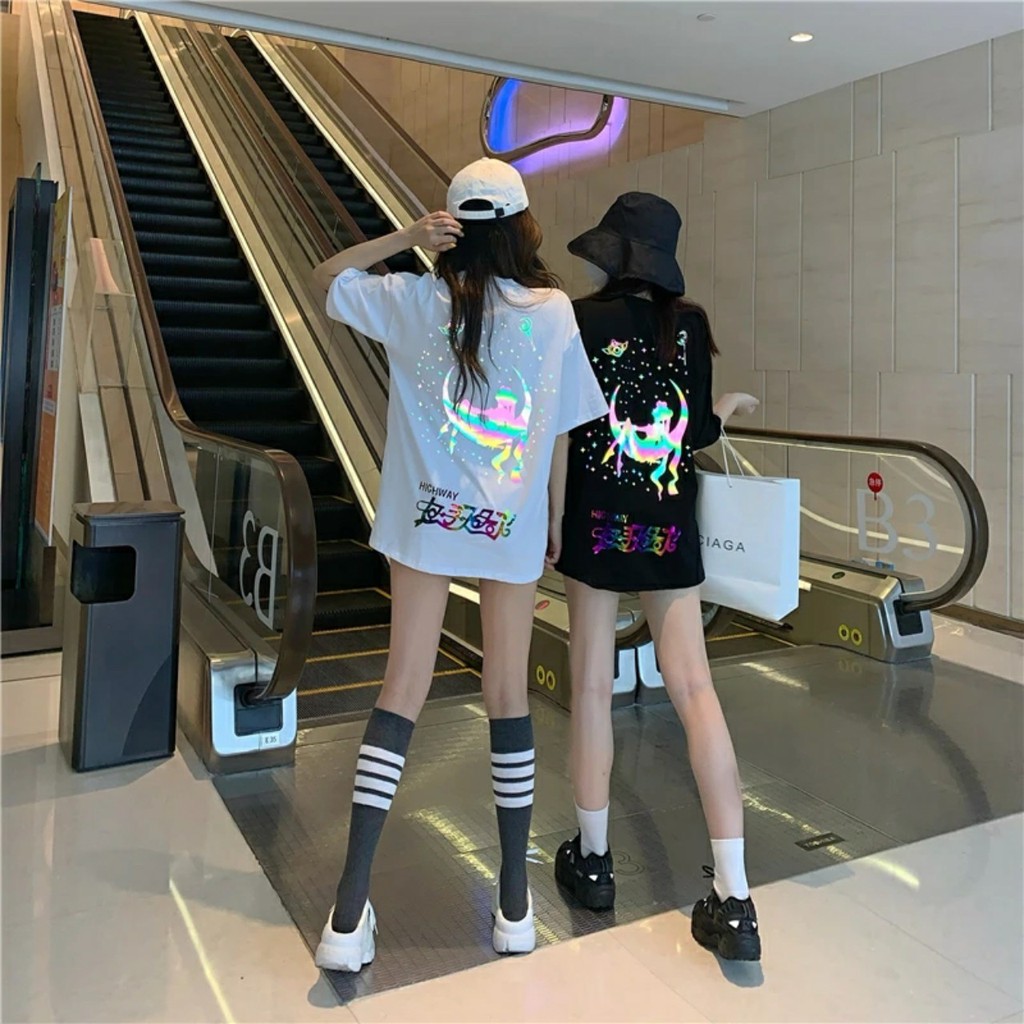 Áo thun Stee Phản quang 7 màu MOON HIGHWAY Unisex