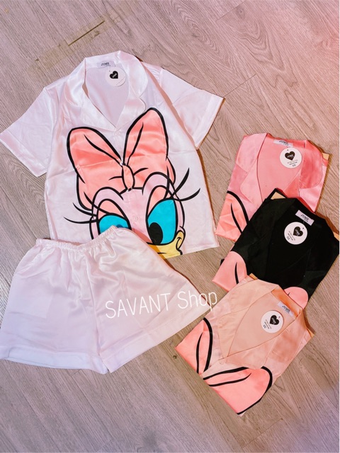 [ẢNH + VIDEO Thật ] Bộ Mặc Nhà Pijama Quần Đùi Lụa Satin Cao Cấp [ MẪU MỚI ] | BigBuy360 - bigbuy360.vn