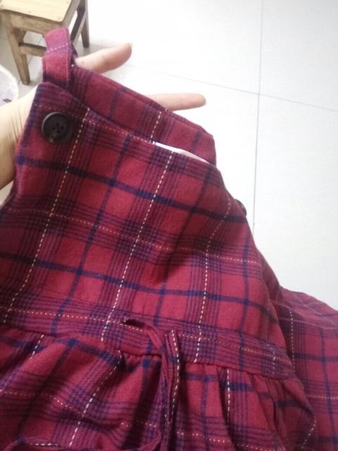 Hàng Sẵn_Yếm kẻ ulzzang thắt nơ eo phong cách hàn | BigBuy360 - bigbuy360.vn