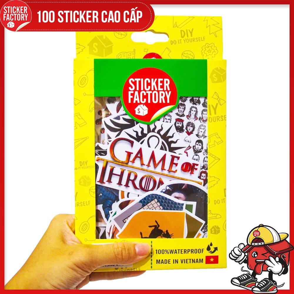 Game Of Throne GOT - hộp set 100 sticker decal hình dán nón bảo hiểm , laptop, xe máy, ô tô - STICKER FACTORY