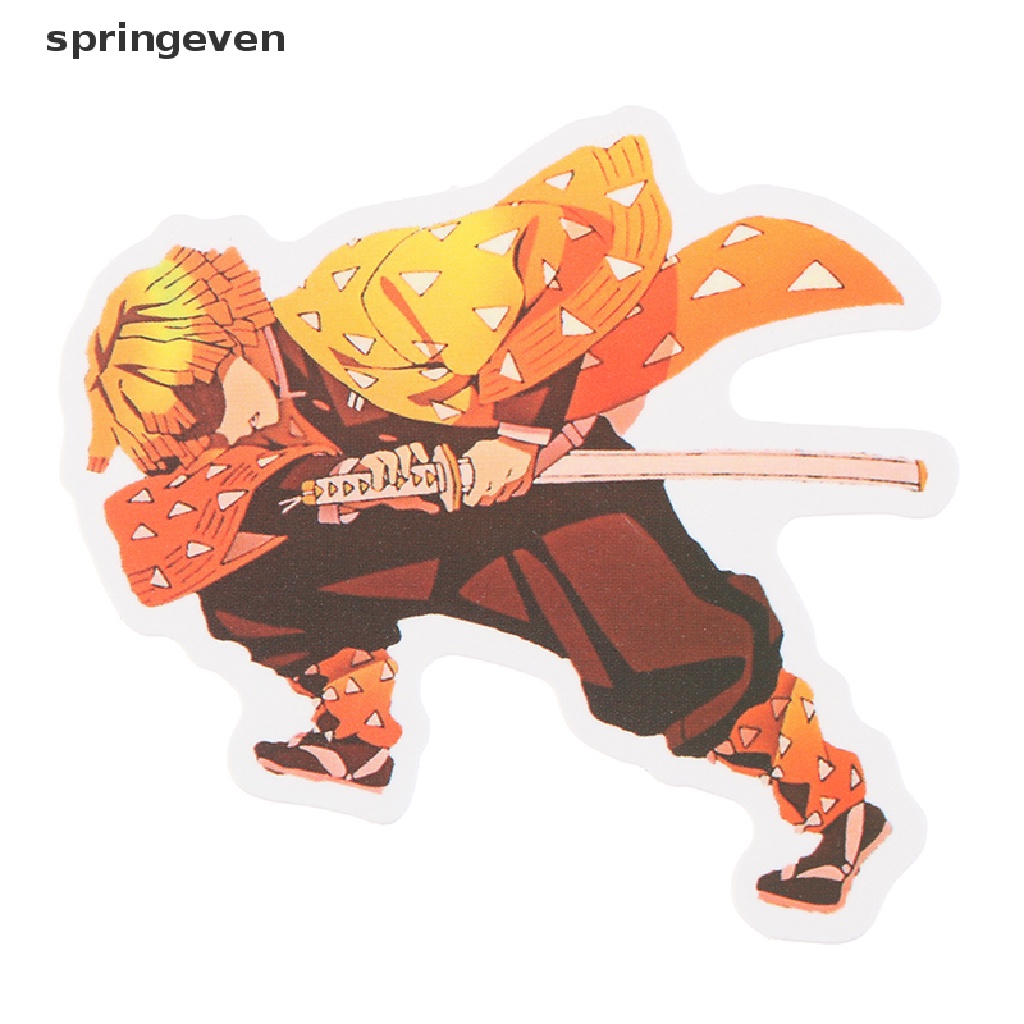 Set 50 Miếng Dán PVC Chống Nước Hình Anime Demon Slayer Cho Hành Lý Laptop Ván Trượt