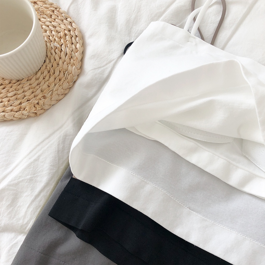 Áo hai dây SUXI màu sắc đơn giản quyến rũ cho nữ