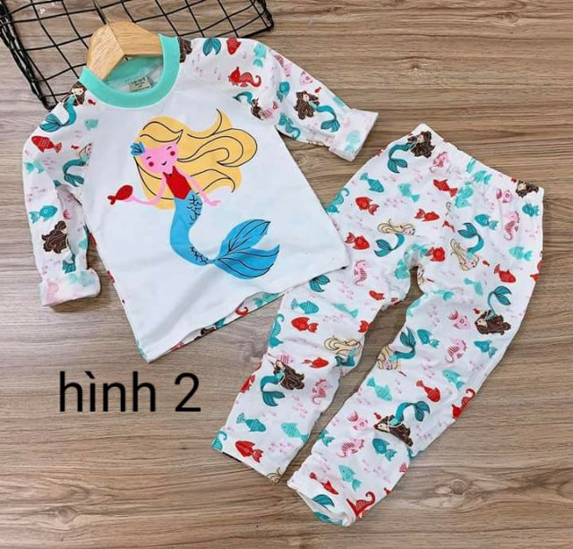 (8-22kg) Bộ dài tay cotton 4c siêu xinh cho bé gái - Đồ bộ trẻ em