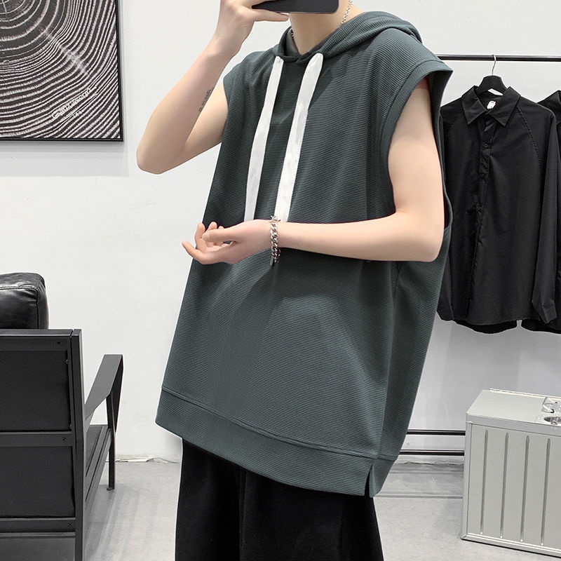 Áo Khoác Hoodie Sát Nách Vải Mỏng Kiểu Hồng Kông Thời Trang Mùa Hè Cho Nam Và Nữ