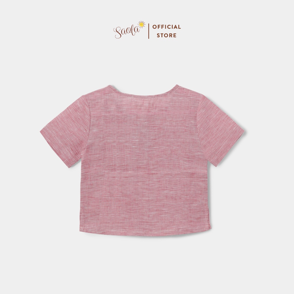 Áo Sơ Mi Bé Trai Cổ Trụ Tay Ngắn Chất Liệu Linen Cao Cấp - DANIEL SHIRT - TOL008 - SAOLA KIDS CLOTHING