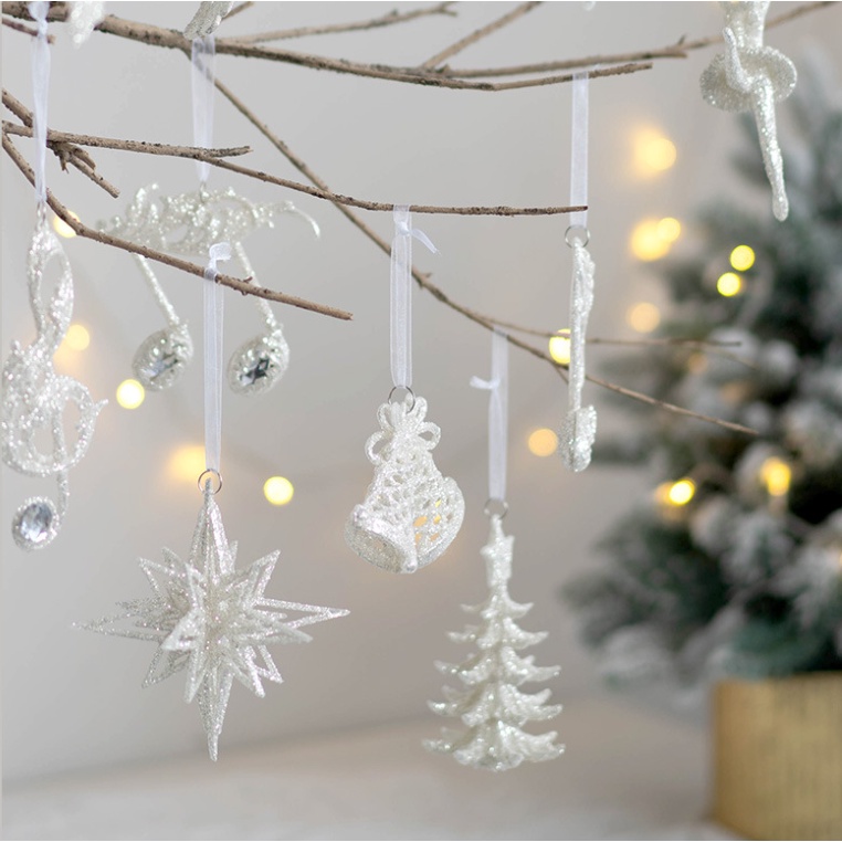 Phụ Kiện Nhũ Sang Trọng Treo Trang trí Cây Thông, Trang Trí Noel Giáng Sinh