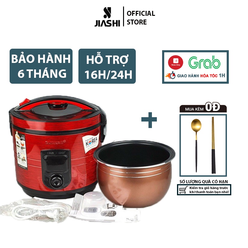 Nồi cơm điện cơ JIASHI mini đa năng 2 dung tích 1.2L - 2L nấu cháo, hầm hấp, luộc... NCD04