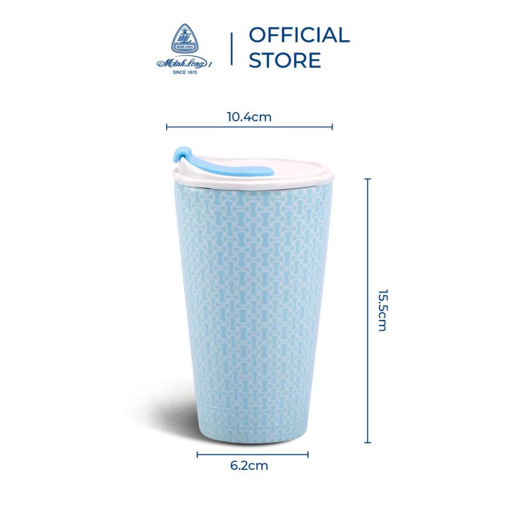 Ly sứ dưỡng sinh Minh Long 0.48 L - nắp ống hút (K1) - Tiny 2 ( LTJ )