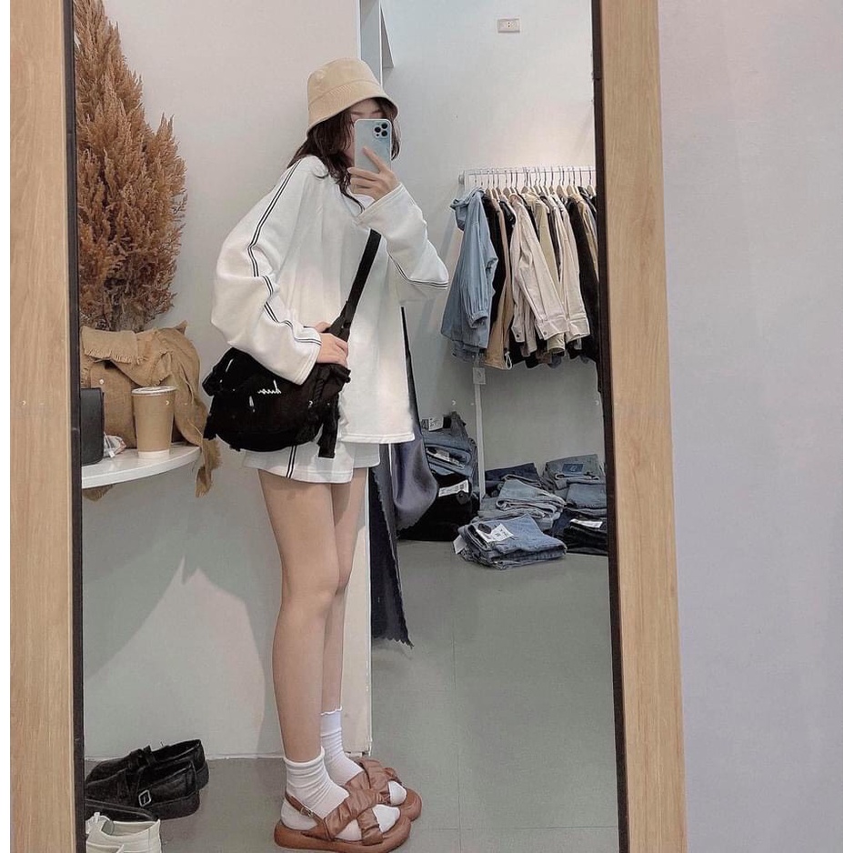 Bộ thể thao sọc kẻ tay dài quần cộc JUNIDO B1