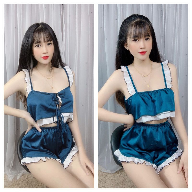 [Mã WASTUP giảm 10% tối đa 30K đơn 99K] Đồ ngủ sexy nữ 👧FreeShip 👧 Set ngủ mặc 2 kiểu chất satin 40~65kg | BigBuy360 - bigbuy360.vn