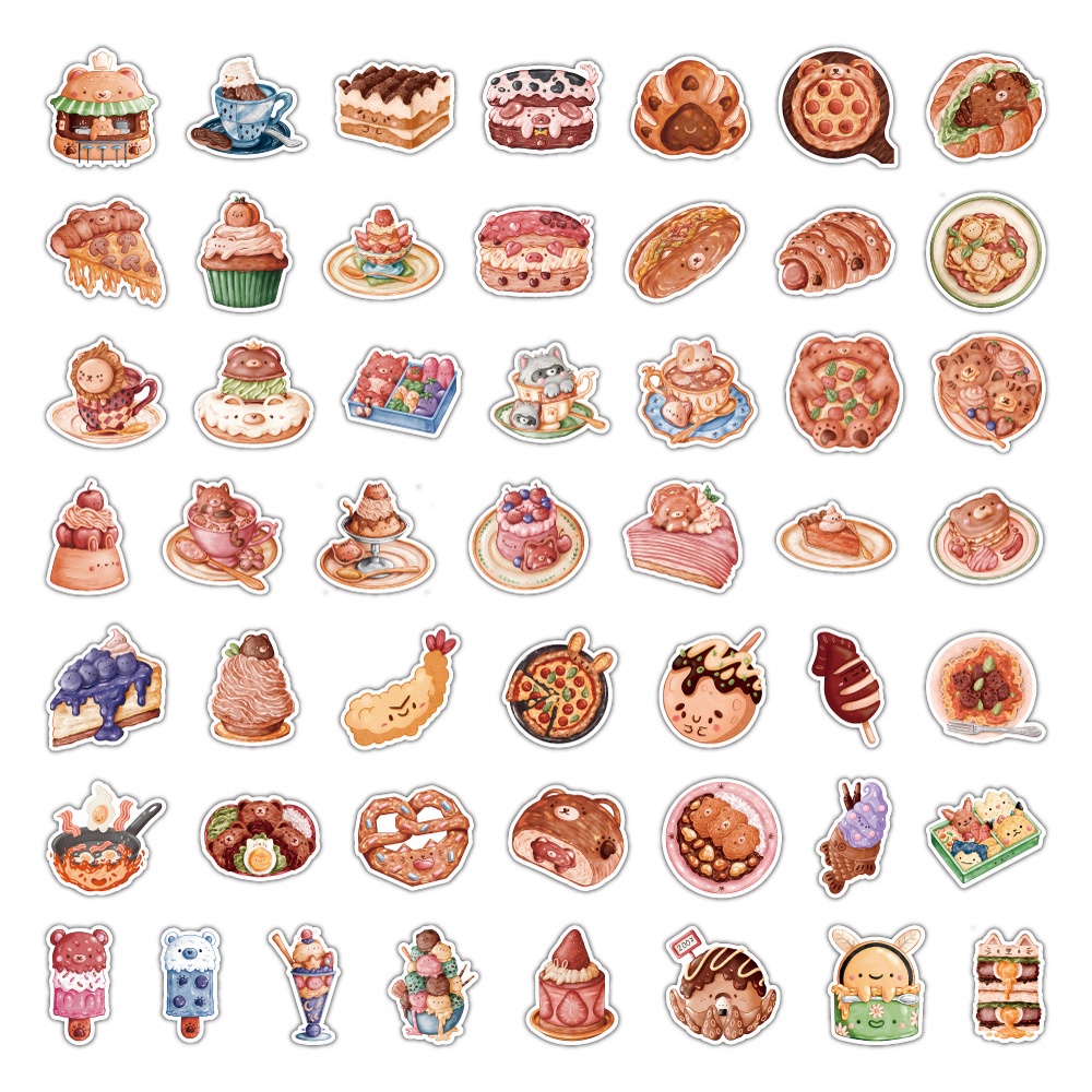 Bộ 100 / 50 Miếng Dán Hoạt Hình Dễ Thương