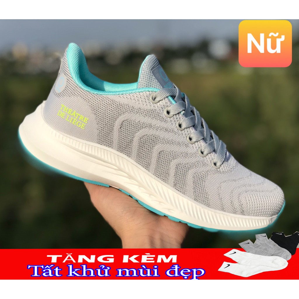 Giày thể thao nữ nam cực nhẹ, thoáng khí, bền bỉ, kiểu dáng thời trang, giá cực tốt