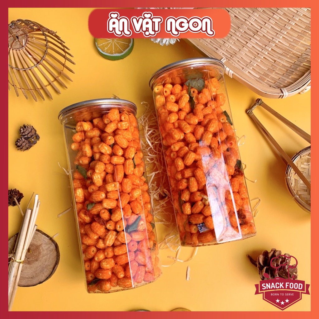 NUI SẤY GIÒN KHÔ BÒ lá chanh, hủ pet 400g, Ăn vặt Snackfood