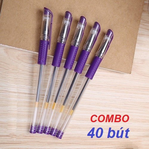COMBO 40 bút bi nước mực tím