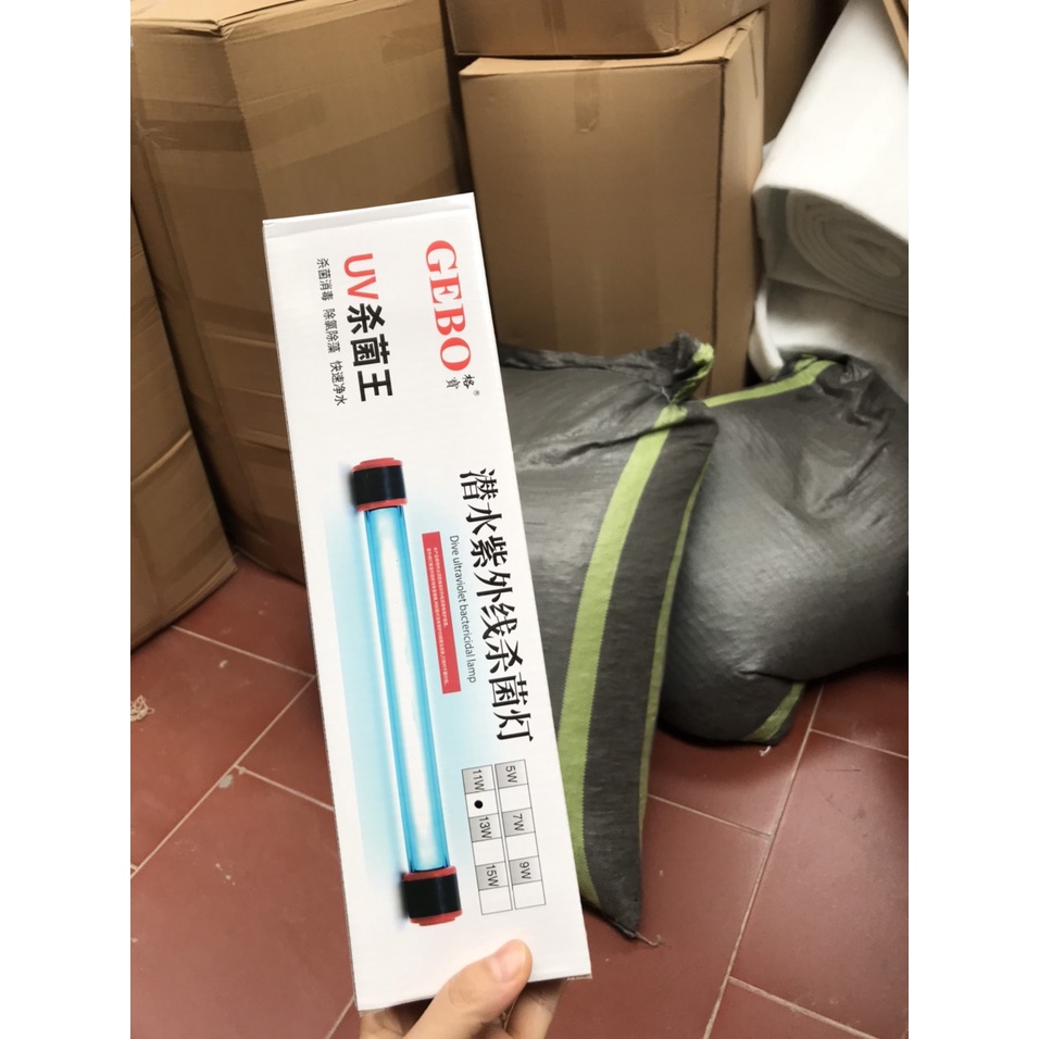 Đèn UV Gebo 11w diệt tảo bể cá, hồ cá dưới 1.5 khối giúp nước trong, sạch