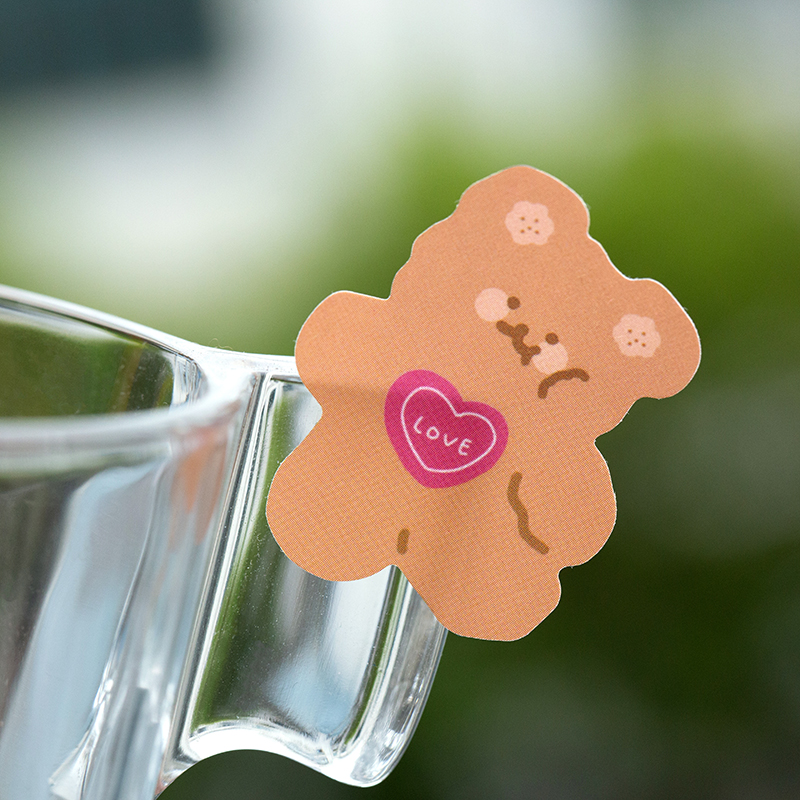 Tấm hình dán hình gấu xinh xắn thích hợp trang trí sổ nhật ký