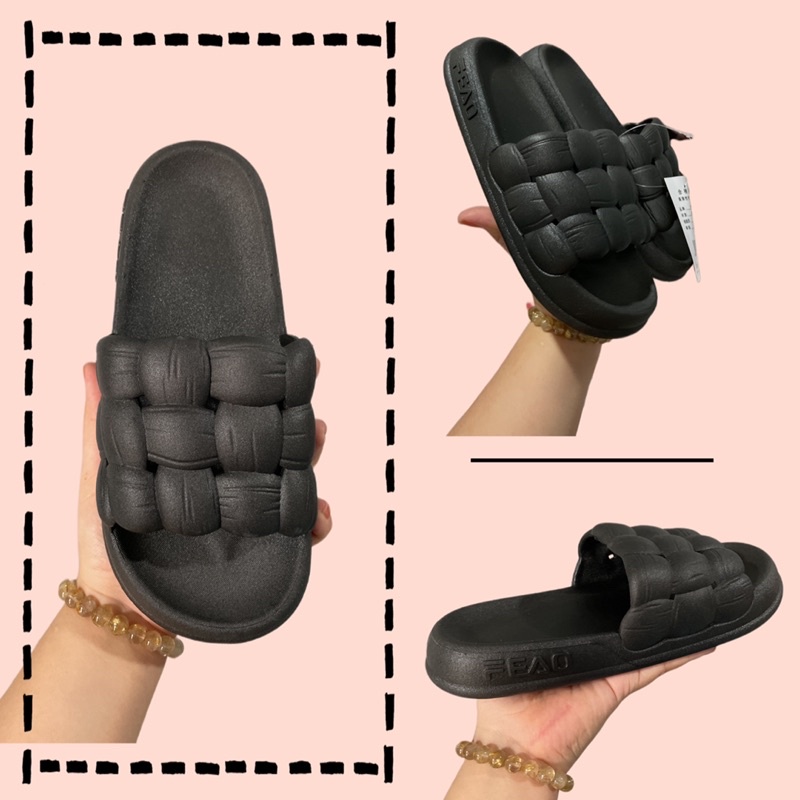 Dép bánh mì nữ quai mây đan đế Chaoss đế tăng 3cm