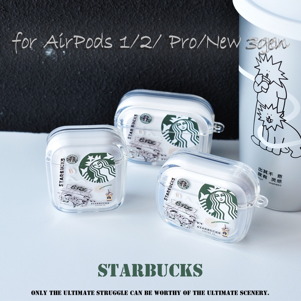 Vỏ Bảo Vệ Hộp Sạc Tai Nghe AirPods3 Gen 2021 / AirPods3 / Airpods2Gy Họa Tiết Starbucks Độc Đáo Dễ Thương Ốp