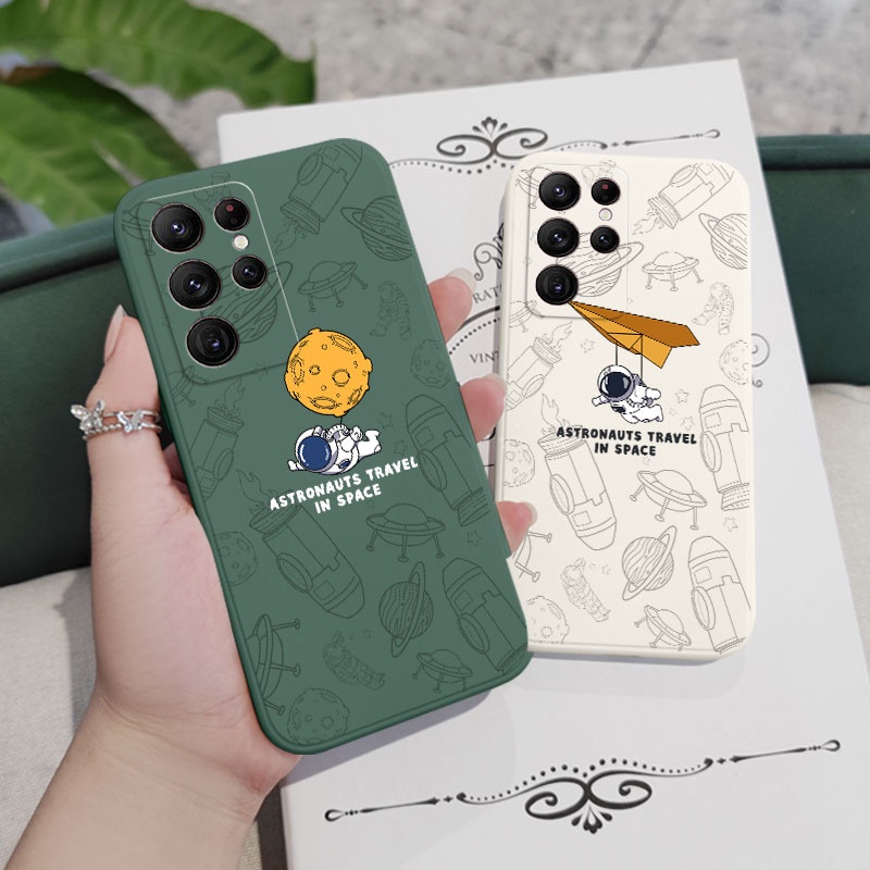 Ốp Điện Thoại Họa Tiết Phi Hành Gia / Mặt Trăng Thời Trang Cho samsung galaxy s23 s22 fe ultra plus