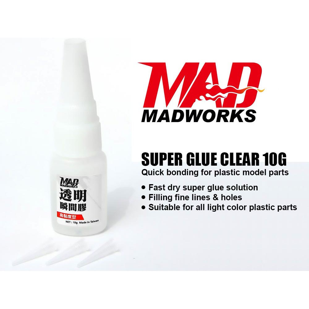 Dụng cụ keo dán mô hình Madwork SUPER GLUE CLEAR / Black (QUICK DRY) putty make seamless hobby tool
