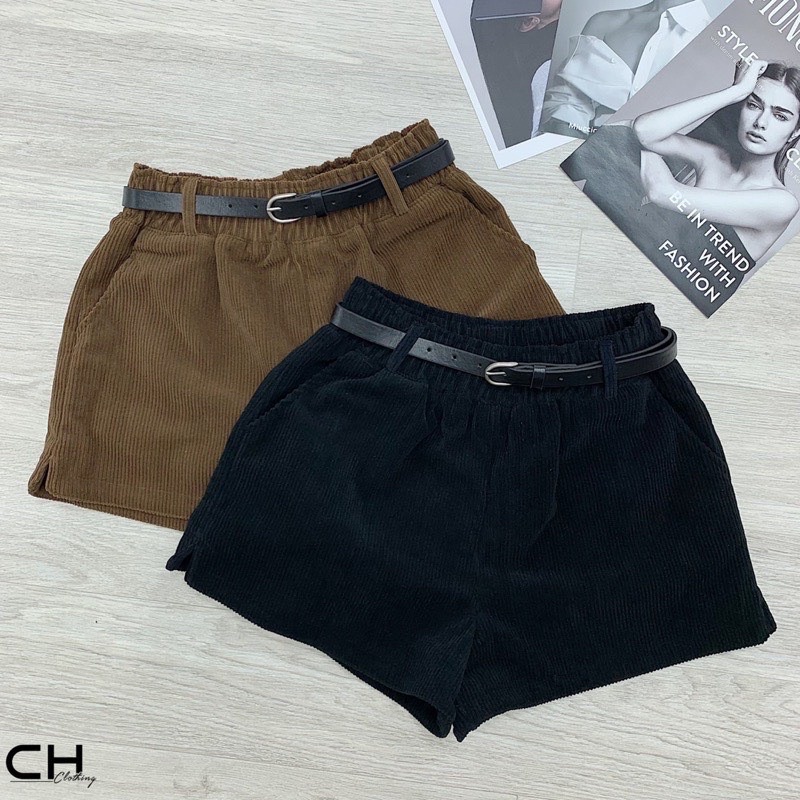 QNU108 - QUẦN SOOC NHUNG TĂM NỮ CẠP CHUN KÈM ĐAI | BigBuy360 - bigbuy360.vn