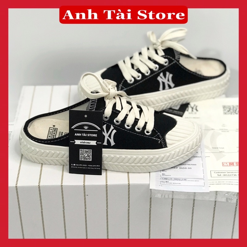 (⚡️Tặng Full bok + vớ + quà ⚡️) Giày sneakers nữ sục đạp gót đen đế bằng êm chân chống trơn trượt GS 766