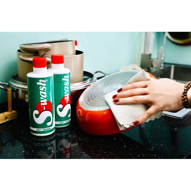 TẨY SIÊU TẨY ĐA NĂNG S_WASH Xịt là sạch tẩy dầu mỡ, cặn canxi, vết bẩn lâu ngày trên gạch đít xoong dung tích 400ml