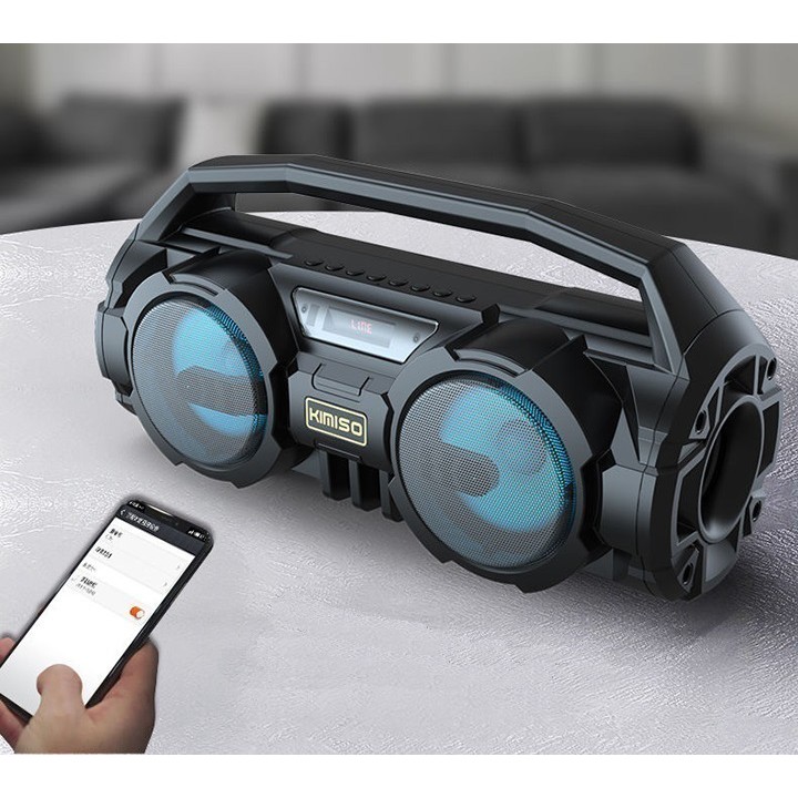Loa Bluetooth Karaoke KIMISO S1 Xách Tay  - Loa Bluetooth Mini Di Động Âm Bass Cực Hay Đèn Led Sống Động