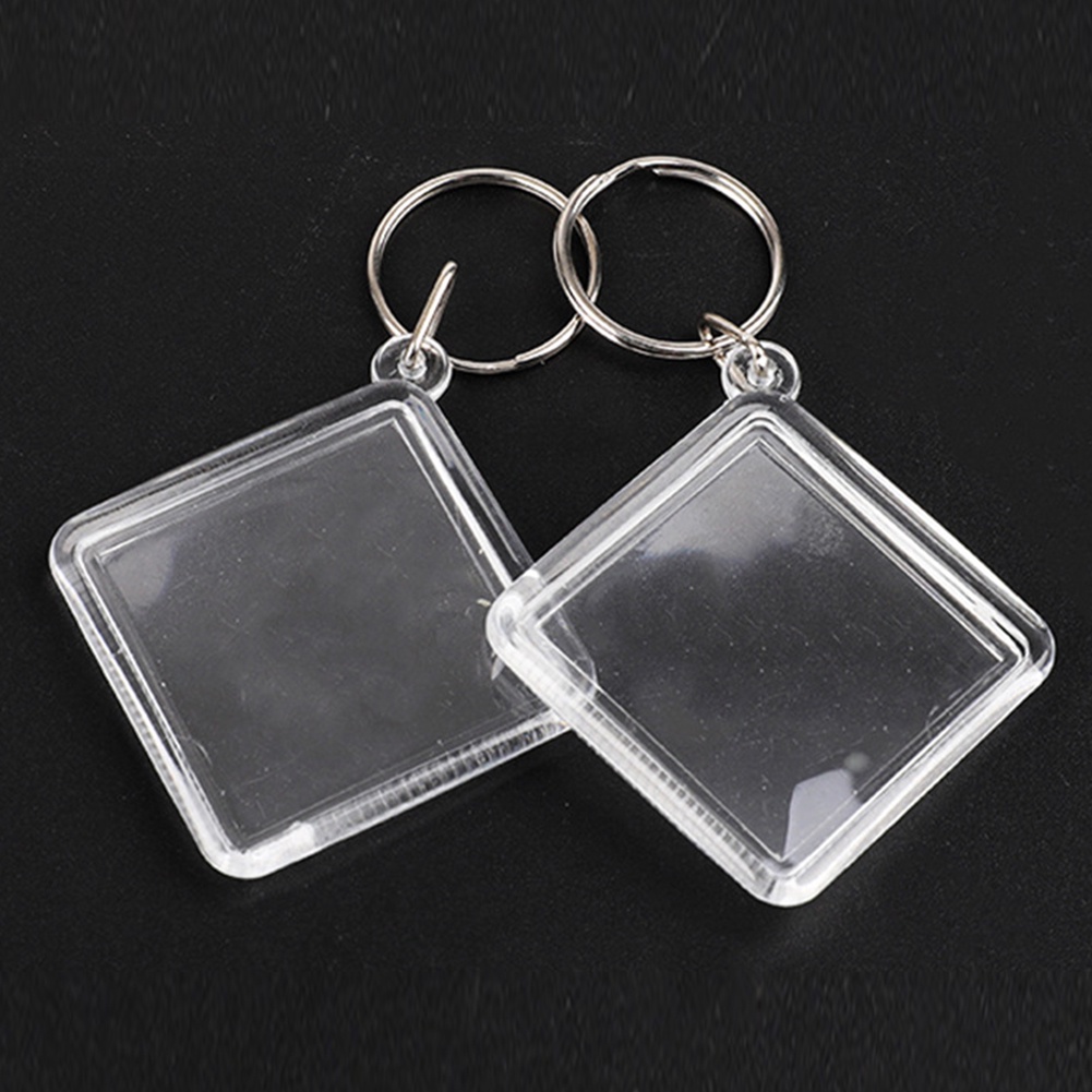 Móc Khóa Hình Vuông Bằng Acrylic Trong Suốt Dùng Làm Khung Ảnh