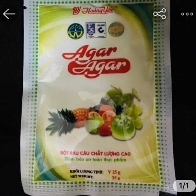 Bột rau câu giòn Agar Hoàng Yến 25g