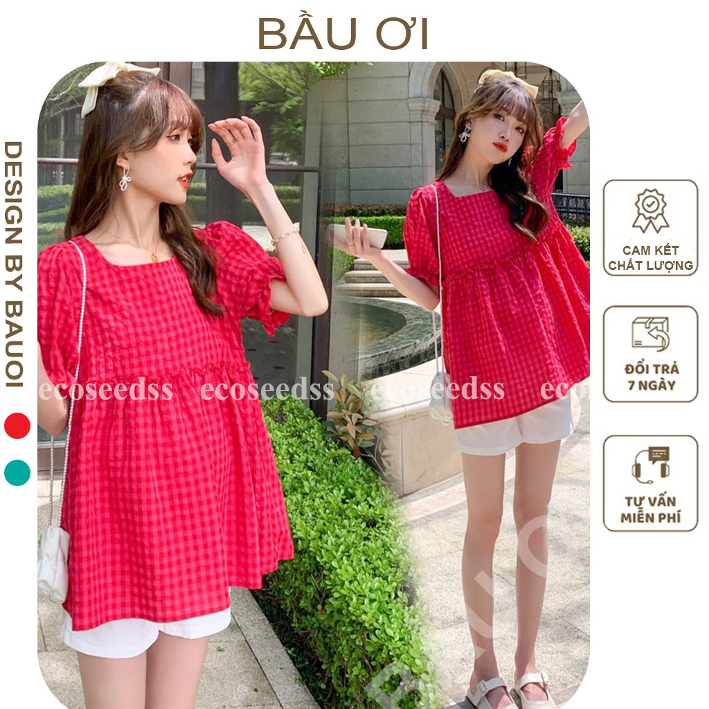 [BAUOII A03] ÁO BẦU CÔNG SỞ FREE SIZE HÀNG THIẾT KẾ MẶC ĐẾN LÚC SINH - ÁO BẦU BABYDOLL ĐẸP MẶC MÙA HÈ
