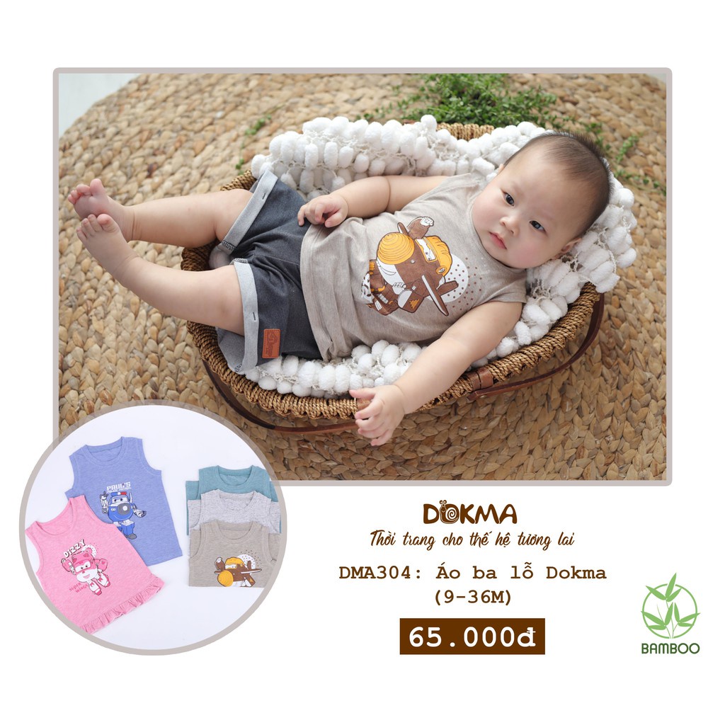 Xả hàng Áo ba lỗ Dokma in hình DMA304 (9-36M)