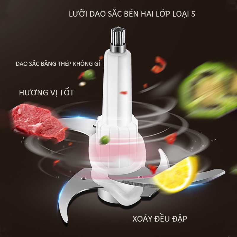 2L/1.8L/3L Lưỡi dao máy xay thịt đa năng Chigo - Lưỡi xay kép 2 tầng bằng thép không gỉ - Thay thế dễ dàng