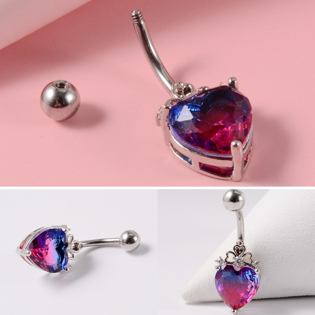 Khuyên RốN HìNh Tim BằNg ThéP Y Tế ThờI Trang