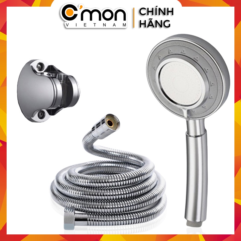 Bộ tay sen siêu tăng áp 400% với 3 chế độ nước C'MON TS-03 + dây sen + đế cài sen