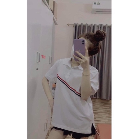 Áo polo vạch chéo đỏ TC12 0421