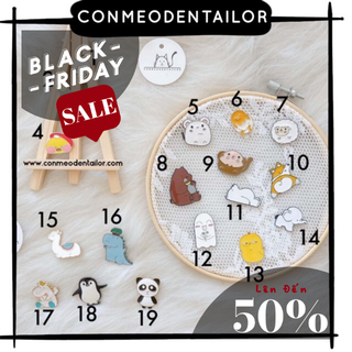 CONMEODENTAILOR Ghim cài balo túi áo