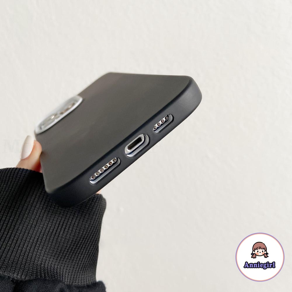 Ốp Điện Thoại Silicone Mềm Màu Đen Đơn Giản Chống Sốc 3 Trong 1 Cho IPhone 14 13 12 11 Pro Max X XR 8 7 Plus