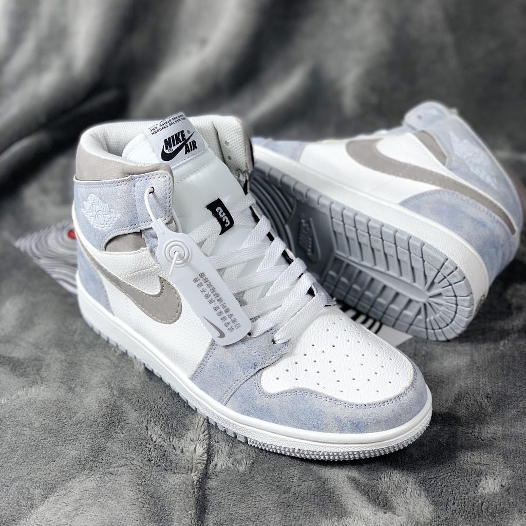 Giày JorDan 1 Cổ Cao HYPER ROYAL Nam Nữ, Giày Sneaker JorDan 1 High xanh loang Đá