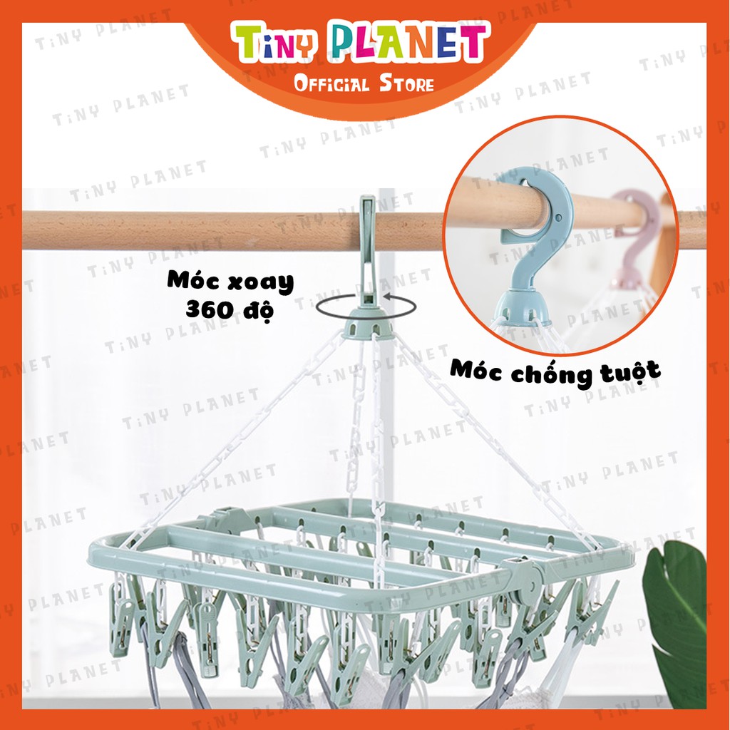 Móc phơi quần áo nhựa 32 móc phơi khăn xô quần áo cho bé