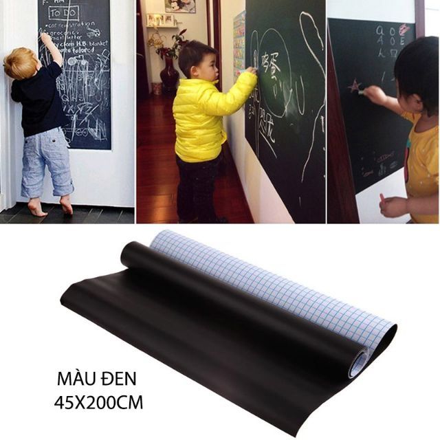 BẢNG DÁN TƯỜNG BẰNG NHỰA PVC LOẠI 45X200CM (CÓ MÀU ĐEN, TRẮNG, XANH)