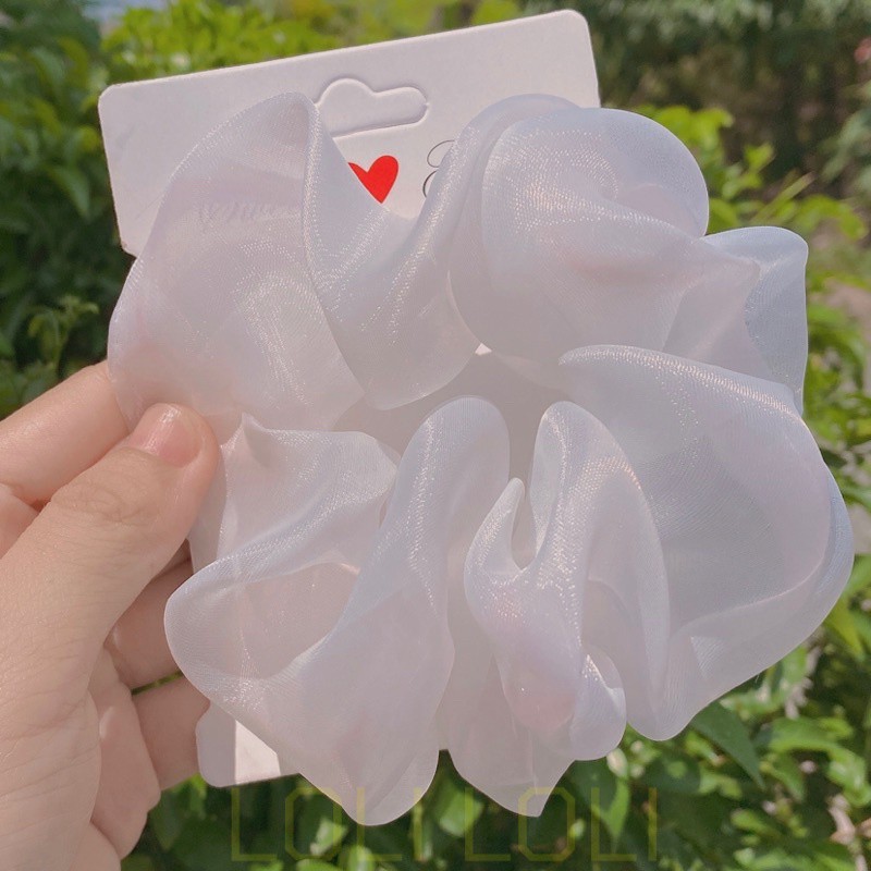 Scrunchies cột tóc voan kính siêu dễ thương [FREE SHIP]