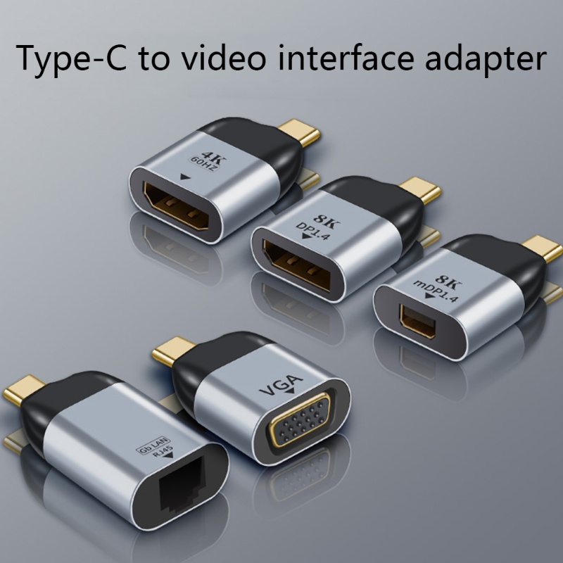 Đầu chuyển đổi phích cắm loại C qua HDMI/Vga/DP/RJ45/mini DP -HD Video 4K 60Hz thích hợp cho MacBook