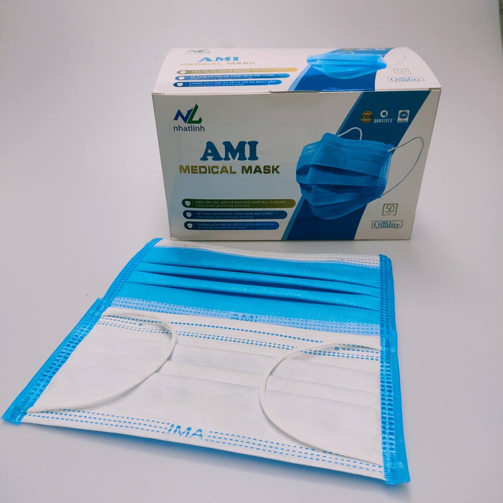 Khẩu trang y tế Ami Medical Mask hộp 50c đủ màu - Ami official