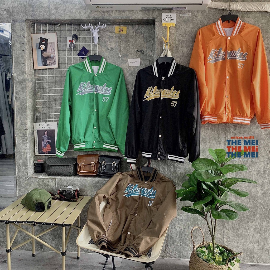 HÀNG CÓ SẴN - Áo khoác bóng chày - Áo bomber unisex nam nữ - 2 lớp dày dặn,thoát khí tốt - HÌnh thật hàng thật - The Mei