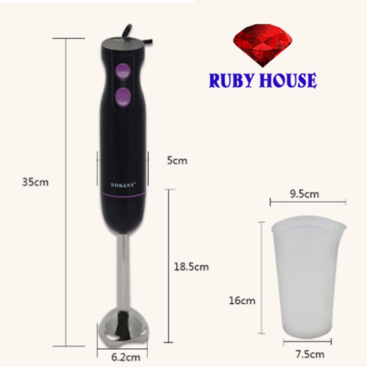 Máy xay đa năng Sokany CHÍNH HÃNG loại bé mẫu mới, Máy xay cầm tay cao cấp 2020-Ruby House