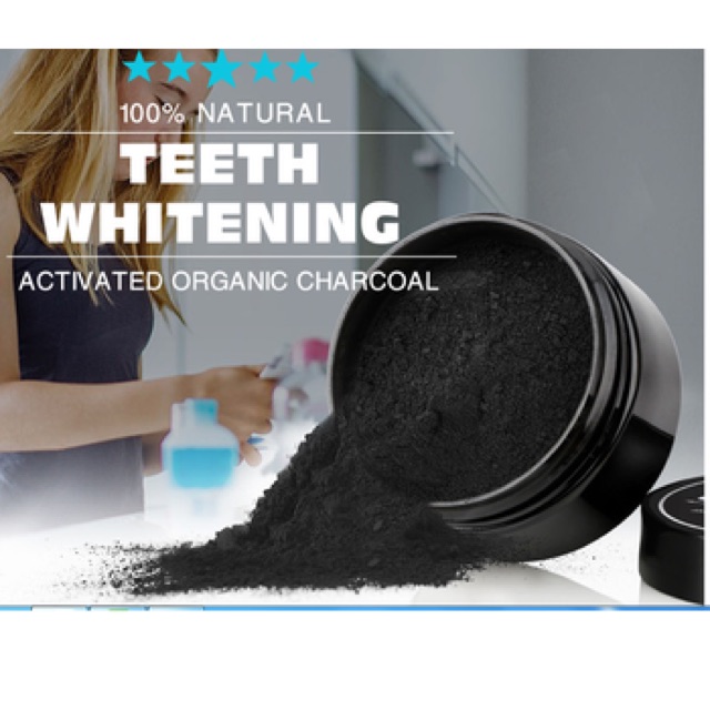 Deal 10/10 BỘT TRẮNG RĂNG THAN TRE HOẠT TÍNH 100% NATURAL TEETH WHITENING